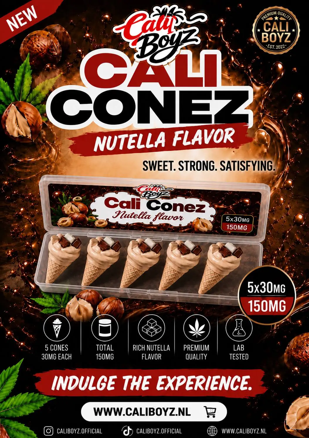 Cali Conez Nutella Flavor 150MG - 5 rożków po 30MG